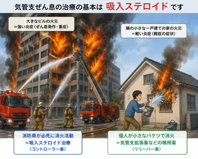 気管支ぜん息の治療の基本は吸入ステロイドです