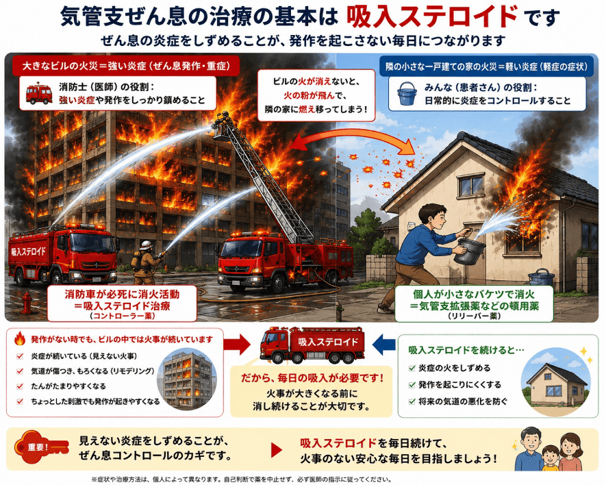 気管支ぜん息の治療の基本は吸入ステロイドです